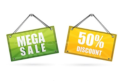 Discount Tags in Green and Yellow